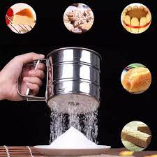 Stainless Steel Flour Sifter Fine Mesh Powder Flour Sieve Icing Sugar Manual Sieve Cup Home Kitchen Gadget Baking Pastry Tools